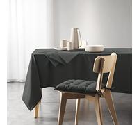 Douceur d'Intérieur, Nappe Rectangle (140 x 240 Cm) Mistral Anthracite, Coton Recyclé