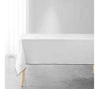 Douceur d'Intérieur, Nappe Rectangle (140 x 240 cm) Mistraline Blanc, Coton Recyclé Uni