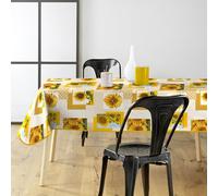 Douceur d'Intérieur, Nappe Rectangle (140 x 240 cm) Sunflower Jaune, PVC Photoprint