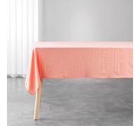 Douceur d'Intérieur, Nappe Rectangle (140 x 240 cm) Suzy Corail, Microfibre Unie Lavée