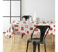 Douceur d'Intérieur, Nappe Rectangle (140 x 240 cm) Tulipe Rouge, PVC Photoprint