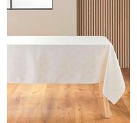 Douceur d'Intérieur, Nappe Rectangle (140 x 250 cm) Les Rennes Naturel/Or, Jacquard Fils Métallisés