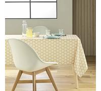 Douceur d'Intérieur, Nappe Rectangle (145 x 240 cm) Davia Jaune, Polyester Imprimé