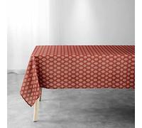 Douceur d'Intérieur, Nappe Rectangle (145 x 240 cm) Manuela Terracotta, Polyester Imprimé