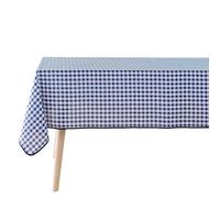 Douceur d'Intérieur, Nappe Rectangle (150 x 200 cm) Vichy Bleu, Polyester Fils Teints