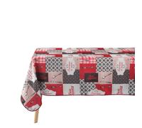 Douceur d'Intérieur, Nappe Rectangle (150 x 240 cm) Brunch Rouge, Polyester Imprimé