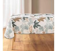 Douceur d'Intérieur, Nappe Rectangle (150 x 240 cm) Fidji Vert, Polyester Imprimé