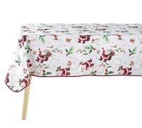 Douceur d'Intérieur Nappe Rectangle (150 x 240 cm) Pere Noel Blanc, Polyester Imprimé