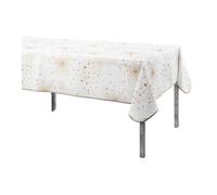 Douceur d'intérieur - Nappe rectangulaire antitache et infroissable imprimé Illumination - L. 150 x l. 300 cm - Blanc et or