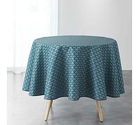 Douceur d'Intérieur, Nappe Ronde (Ø 180 cm) Artchic Bleu, Polyester Imprimé