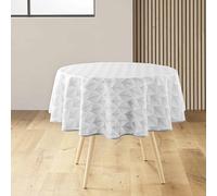 Douceur d'Intérieur, Nappe Ronde (Ø 180 cm) Kalini Gris, Polyester Imprimé