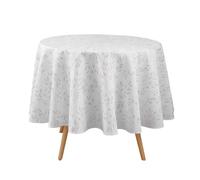 Douceur d'Intérieur – Nappe antitache ronde Lonigold 180 cm – Imprimé polyester – Blanc