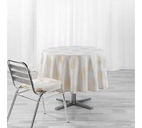 Nappe ronde (0) 180 cm polyester imprimeé metallisé Sunny gold