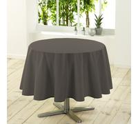 Douceur d'Intérieur Nappe Ronde (0) 180 CM Polyester UNI Essentiel Taupe