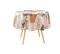 Douceur d'Intérieur, Nappe Ronde (Ø 180 cm) Faya Naturel, Polyester Imprimé