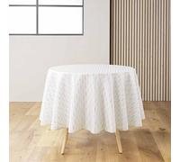 Douceur d'Intérieur, Nappe Ronde (Ø 180 cm) Piana Naturel, Polyester Imprimé Métallisé