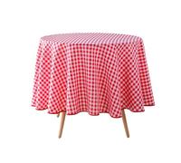 Douceur d'Intérieur, Nappe Ronde (Ø 180 cm) Vichy Rouge, Polyester Fils Teints