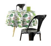 Douceur d'Intérieur, Nappe Ronde (Diamètre 160 cm) Baleares Vert, PVC Imprimé