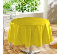Douceur d'Intérieur, Nappe Ronde (Diamètre 160 cm) Declino Jaune, PVC Imprimé