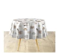 Douceur d'Intérieur – Nappe ronde Delicia – Diamètre 160 cm – PVC Textilia – Blanc