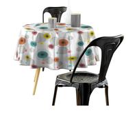 Douceur d'Intérieur, Nappe Ronde (Diamètre 160 cm) Feria Orange, PVC Imprimé