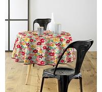 Douceur d'Intérieur – Nappe toile cirée ronde 160 cm Fleurs colorées – 6/8 couverts – Multicolore