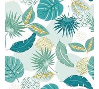 Douceur d'Intérieur, Nappe Ronde (Diamètre 160 cm) Plantania Bleu, PVC Textilia