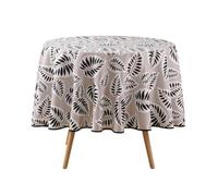 douceur d'intérieur, Nappe Ronde (Diamètre 180 cm) Alma Noir, Polyester Imprimé