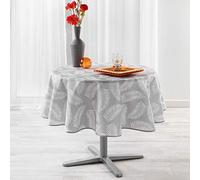Douceur d'Intérieur - Nappe ronde Lifette - Polyester imprimé antitache - Ø 180 cm Gris