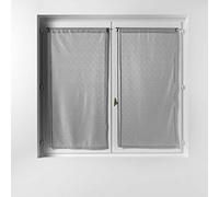 Douceur d'Intérieur, Paire de Voilage Droite Passe Tringle 2 x 60 x 120 cm Maille, Castille Gris
