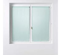 Douceur d'Intérieur, Paire de Voilage Droite Passe Tringle 2 x 60 x 120 cm Voile Sablé, Sandra Menthe