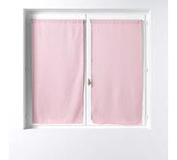 Douceur d'Intérieur, Paire de Voilage Droite Passe Tringle 2 x 60 x 120 cm Voile tissé, Soane Rose