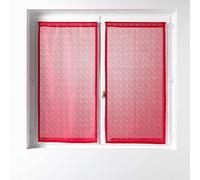 Douceur d'Intérieur – Paire de voilages passe-tringle 2 x 60 x 160 cm, maille – Castille rouge