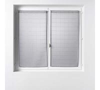 douceur d'intérieur, Paire de Voilage Droite Passe Tringle 2 X 60 X 90 Cm Voile Sablé Fantaisie, Eulalie Gris