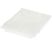 Douceur d'Intérieur, Paire de Voilages à Passants (2 x 60 x 120 Cm) Petite Fleur Blanc/Blanc, Voile Sablé Brodé