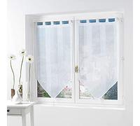 Douceur d'Intérieur – Paire de voilages à passants Salina Blanc – Voile sablé – 2 x 60 x 160 cm