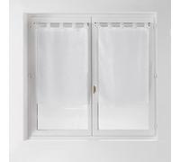 Douceur d'Intérieur, Paire de Voilages à Passants (2 x 60 x 90 cm) Dandy Blanc, Voile Fils Coupes