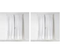 Douceur d'Intérieur, Paire de Voilages Passe-Tringle (2 x 70 x 200 Cm) Candide Blanc, Voile Sablé (Lot de 2)