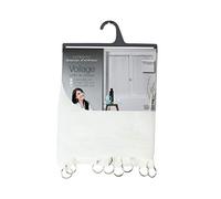 Douceur d'Intérieur, Paire Droite à Anneaux (2 x 60 x 160 cm) Milza Blanc, Voile Tissé