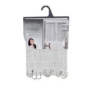 Douceur d'Intérieur, Paire Droite à Anneaux (2 x 60 x 160 cm) Milza Gris, Voile Tissé