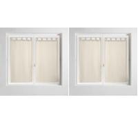 Douceur d'Intérieur, Paire Droite à Passants (2 x 60 x 160 cm) Carlin Lin, Voile Tissé (Lot de 2)