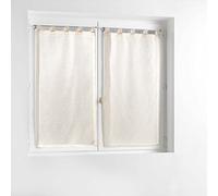 Douceur d'Intérieur, Paire Droite à Passants (2 x 60 x 90 cm) Norine Naturel, Effet Lin Tissé