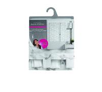 Douceur d'Intérieur, Paire Droite à Passants (2 x 60 x 90 cm) Petite Fleur Blanc/Gris, Voile Sablé Brodé