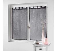 Douceur d'Intérieur – Voilage – Paire à passants – Voile sable – 2x90x160 cm – Anthracite