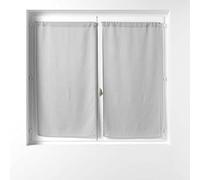Douceur d'Intérieur, Paire Droite Passe-Tringle (2 x 60 x 120 cm) Soane Gris, Voile Tissé