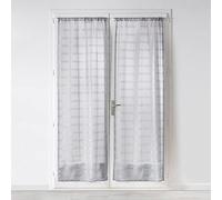 Douceur d'Intérieur, Paire Droite Passe-Tringle (2 x 70 x 200 cm) Candide Gris, Voile Sablé