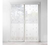 Douceur d'Intérieur, Paire Droite Passe-Tringle (2 x 70 x 200 cm) Chenilla Gris, Voile Sablé Fils Chenille