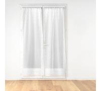Douceur d'Intérieur, Paire Droite Passe-Tringle (2 x 70 x 200 cm) Dalya Blanc, Voile Sablé Appliqué