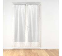 Douceur d'Intérieur — Paire droite passe-tringle Maissa, voile sablé blanc, 2 x 70 x 200 cm