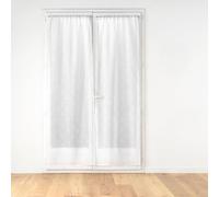 Douceur d'Intérieur, Paire Droite Passe-Tringle (2 x 70 x 200 cm) Olympia Blanc, Voile Sablé Brodé